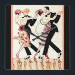 "ルタンゴ"アールデコの壁時計 スクエア壁時計<br><div class="desc">George Barbier（1920年代）のデコプリントで「Le Tango」をフィーチャーした人目を引く壁時計</div>