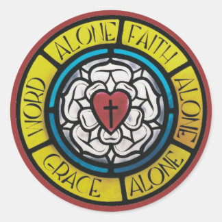 ルターのステンドグラスのシール ラウンドシール