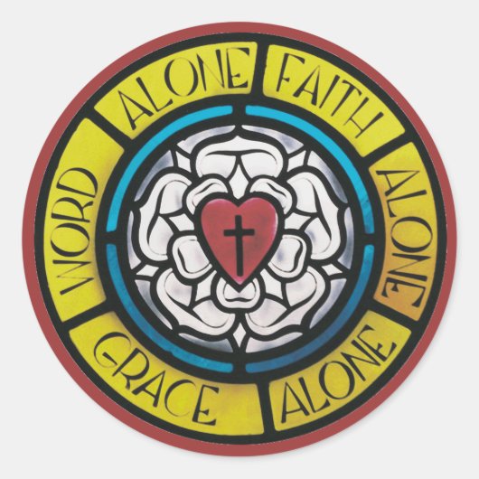 ルターのステンドグラスのシール ラウンドシール (正面)