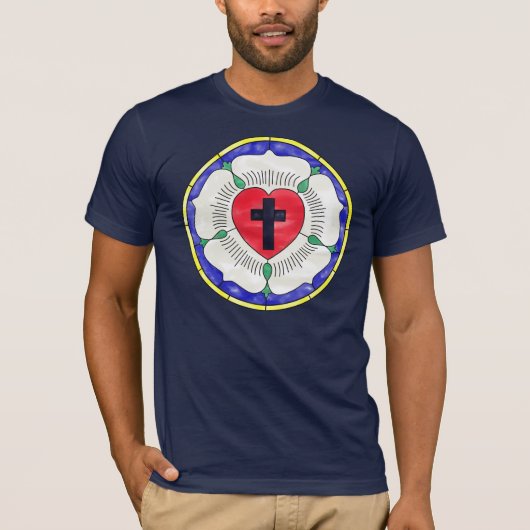 ルターのバラ ステンドグラス Tシャツ (正面)