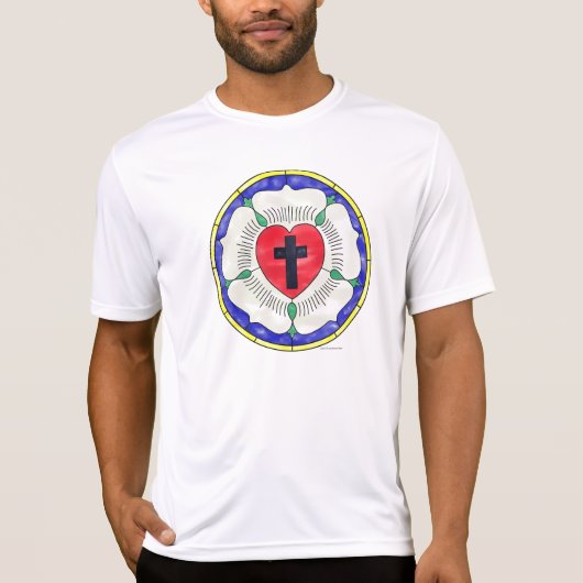 ルターのバラ ステンドグラス Tシャツ (正面)