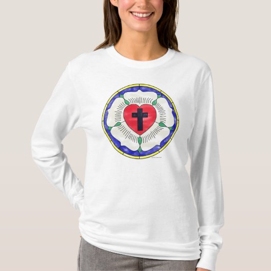 ルターのバラ ステンドグラス Tシャツ (正面)