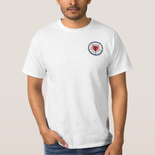 ルターのバラ ステンドグラス Tシャツ (正面)