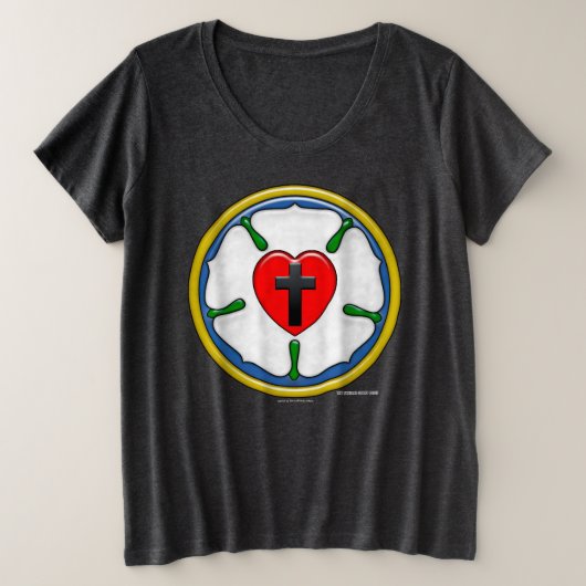 ルターの薔薇 エンボス調 プラスサイズTシャツ (デザイン正面)