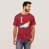 ルチノコッカトゥー白いパラキート愛してる Tシャツ (正面フル)