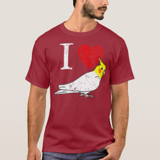 ルチノコッカトゥー白いパラキート愛してる Tシャツ