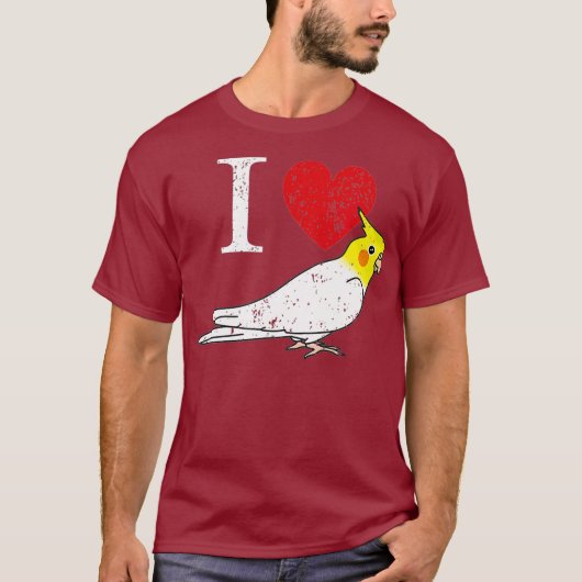 ルチノコッカトゥー白いパラキート愛してる Tシャツ (正面)