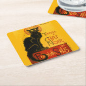 ルチャットノワールザブラックキャットアールヌーボーヴィンテージ スクエアペーパーコースター (アングル)