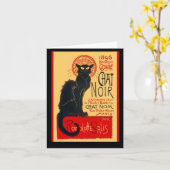 ルチャットノワールザブラックキャットファインアート カード (黄色い花)