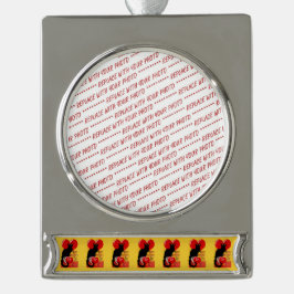 ルチャットノワールバレンタインデー シルバープレートバナーオーナメント