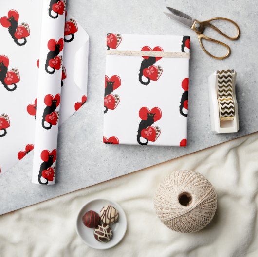 ルチャットノワールバレンタインデー ラッピングペーパー (クラフト)