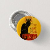 ルチャットノワールヴィンテージブラックキャットアールヌーボーレトロ 缶バッジ (正面&裏面)