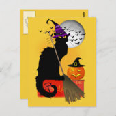 ルチャットノワール – ハロウィーンウィッチキャット ポストカード (正面/裏面)
