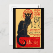 ルチャットノワール，黒猫，アートポストカード ポストカード (正面/裏面)