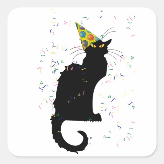 ルチャットパーティーハット&紙吹雪 ラウンドシール (正面)