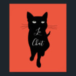 ルチャッフランスのト引用文黒猫ネコ子猫 ポスター<br><div class="desc">黒い子ネコと言葉フランスので表現するルチャットで、可愛い子猫猫の真っ黒なイメージを描く。カスタマイズ可能な背景色を持つゴシックスタイル。猫好き。</div>