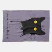 ルチャトンノワールラブミーラブマイブラック猫好き キッチンタオル (横)