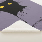 ルチャトンノワールラブミーラブマイブラック猫好き シェルパブランケット (3/4)