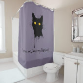 ルチャトンノワールラブミーラブマイブラック猫好き シャワーカーテン (インサイチュ)