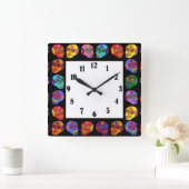 ルチャライブレシュガースカル スクエア壁時計 (ホーム)