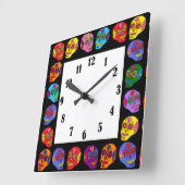 ルチャライブレシュガースカル スクエア壁時計 (傾斜)