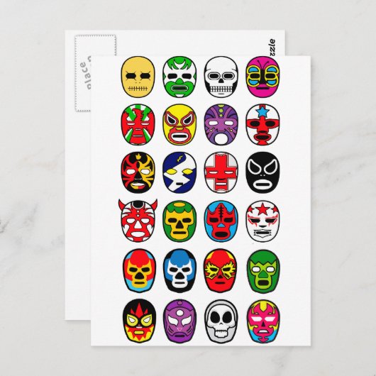 ルチャリバーLuchadorメキシコのレスリングマスク ポストカード (正面/裏面)