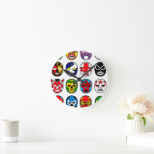 ルチャリバーLuchadorメキシコのレスリングマスク ラウンド壁時計 (ホーム)