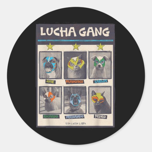 ルチャリブレメキシコパピーレスリングマスクルチャドールB ラウンドシール (正面)