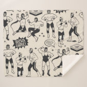 ルチャ・リブレ：メキシコのレスラー柄 シェルパブランケット (正面(横))