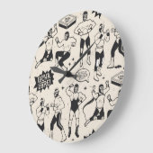 ルチャ・リブレ：メキシコのレスラー柄 ラージ壁時計 (傾斜)