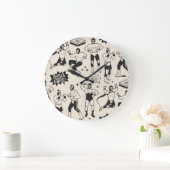 ルチャ・リブレ：メキシコのレスラー柄 ラージ壁時計 (ホーム)