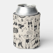 ルチャ・リブレ：メキシコのレスラー柄 缶クーラー (缶正面)