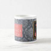 ルッカの神聖な顔! パターンピンク コーヒーマグカップ (中央)