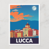 ルッカイタリアアートヴィンテージトラベルイラストレーション ポストカード (正面)