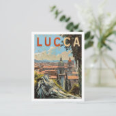 ルッカトスカーニイタリアヴィンテージ有名な旅行の場所 ポストカード (スタンド正面)