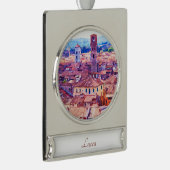 ルッカ絵を描ウォーターカラーオーナメント シルバープレートバナーオーナメント (右)