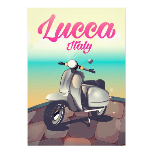 ルッカ イタリア スクーター 旅行ポスター 印刷 フォトプリント            (正面)