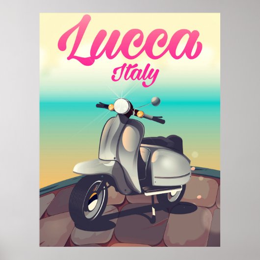 ルッカ イタリア スクーター 旅行ポスター 印刷 ポスター (正面)