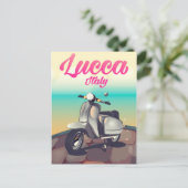 ルッカ イタリア スクーター 旅行ポスター 印刷 ポストカード (スタンド正面)