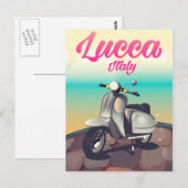 ルッカ イタリア スクーター 旅行ポスター 印刷 ポストカード (正面/裏面)
