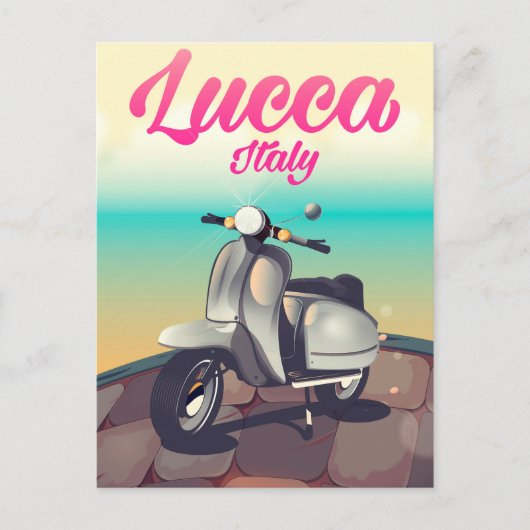 ルッカ イタリア スクーター 旅行ポスター 印刷 ポストカード (正面)