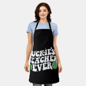 ルッキエスト先生エバーディスコボールシャムロックグルーヴィ エプロン (着用した状態)