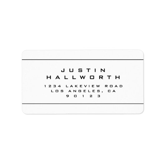 ルッキングユニークブラック&ホワイト差出人住所 ラベル (正面)