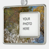 ルックアップ紅葉II秋自然 シルバープレートフレームオーナメント (左)