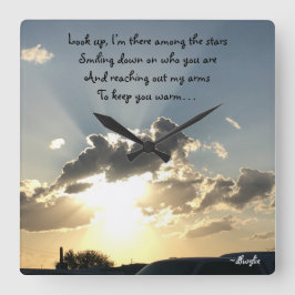 ルックアップ-愛する人への貢ぎ物 スクエア壁時計