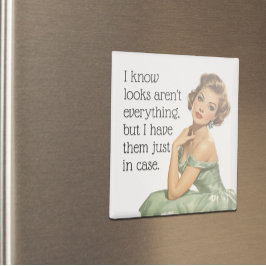 ルックスすべてではないおもしろいレトロ主婦 マグネット