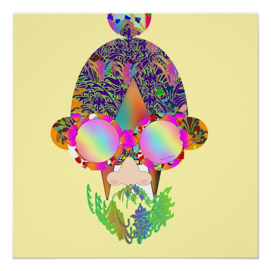 ルックスルーハートフレーム眼鏡おもしろいノベルティ ポスター (正面)