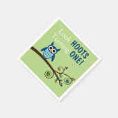 ルックホートターニング1フクロウ誕生日ナプキンス スタンダードカクテルナプキン (角)