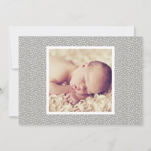 ルックホー到着オレンジフクロウベビーフォト秋誕生 案内状 (裏面)