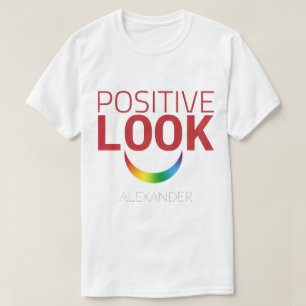 ルック前向きスマイルレッドレインボーゲイLGBT同盟名 Tシャツ